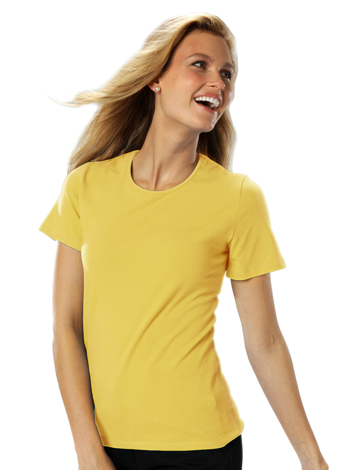 Women's Jewelneck T-Shirt - BG4702 - Maize