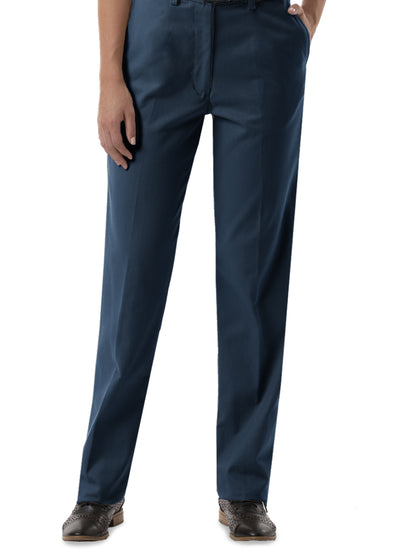 Women's 4-Pocket Scotchgard Twill Flat Front Pant - BG6001P - Navy