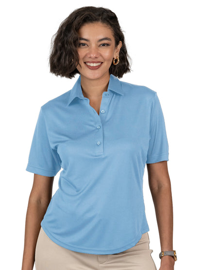 Women's Pocketless Bonded Collar Dress Polo - BG6007 - Light Blue