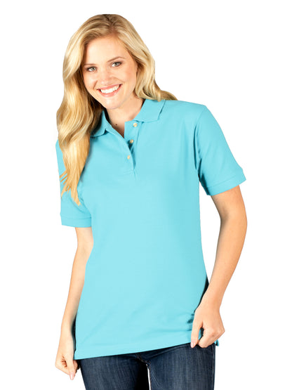 Women's Pocketless Superblend Pique Polo - BG6204 - Aqua