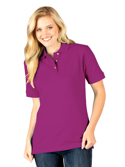 Women's Pocketless Superblend Pique Polo - BG6204 - Berry