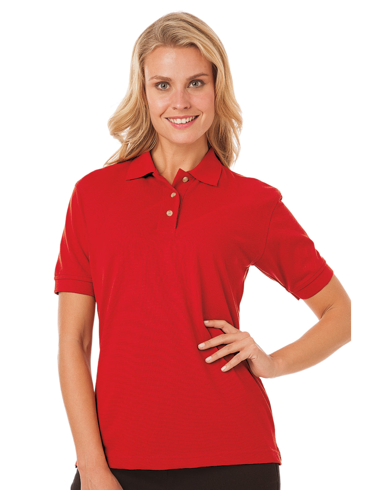 Women's Pocketless Superblend Pique Polo - BG6204 - Red