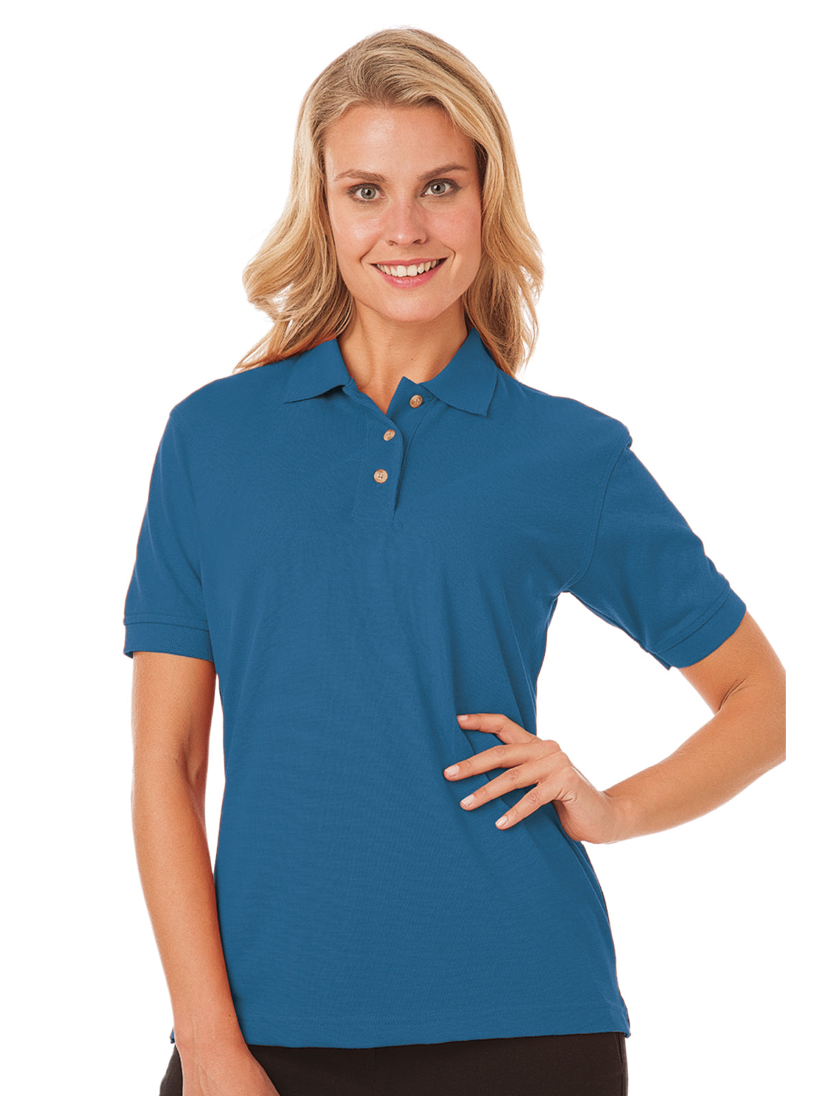 Women's Pocketless Superblend Pique Polo - BG6204 - Turquoise