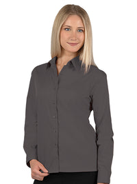 Women's Pocketless Long Sleeve Poplin Shirt - BG6210 - Graphite