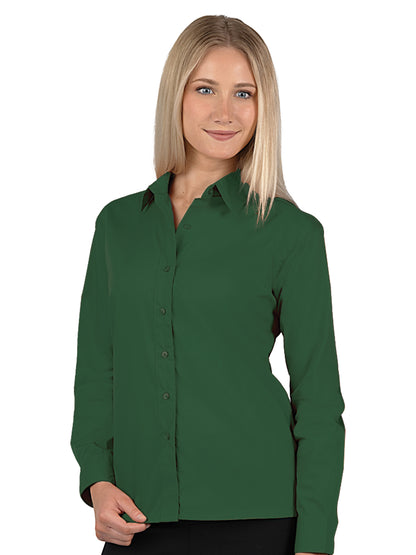 Women's Pocketless Long Sleeve Poplin Shirt - BG6210 - Hunter