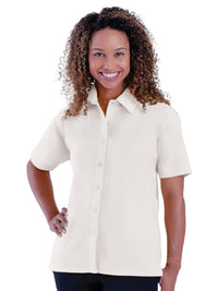 Women's Pocketless Short Sleeve Poplin Shirt - BG6210S - White