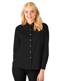 Women's Pocketless Cotton Twill Shirt - BG6213 - Black
