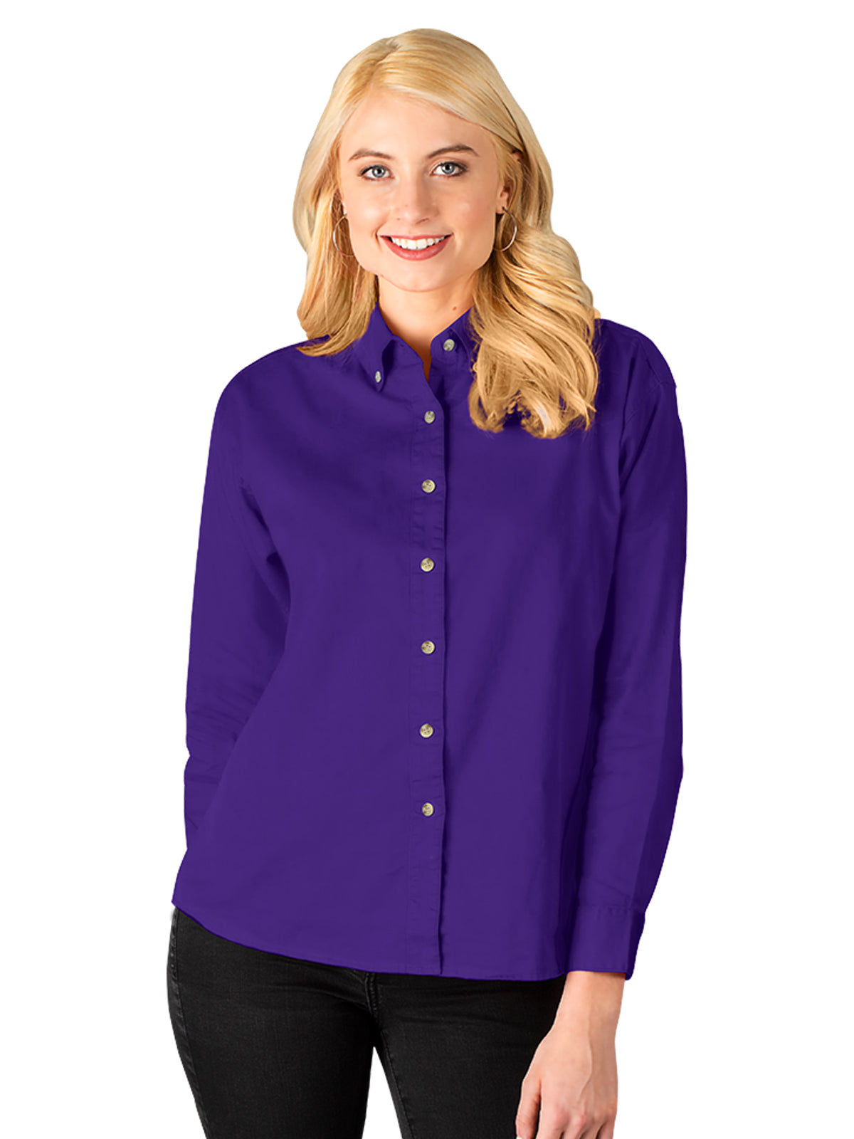 Women's Pocketless Cotton Twill Shirt - BG6213 - Grape