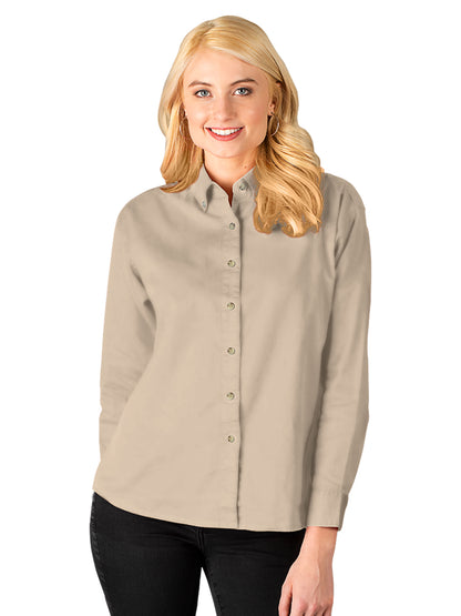 Women's Pocketless Cotton Twill Shirt - BG6213 - Natural