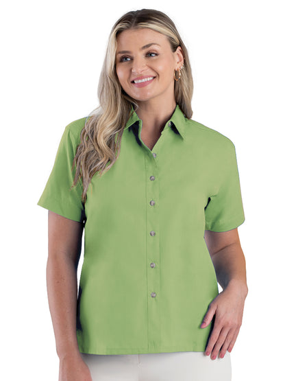 Women's Pocketless Short Sleeve Superblend Poplin Shirt - BG6216S - Cactus