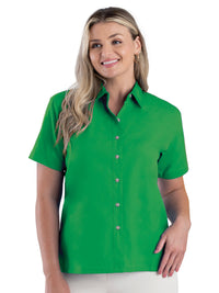 Women's Pocketless Short Sleeve Superblend Poplin Shirt - BG6216S - Kelly