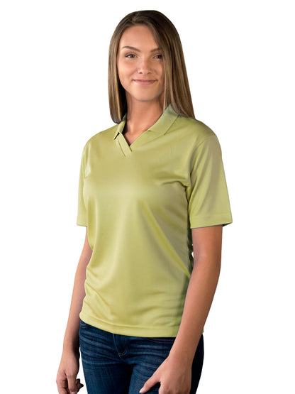 Women's Pocketless Wicking V-Neck Polo - BG6219 - Vegas Gold