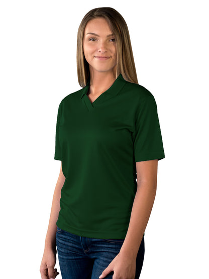 Women's Pocketless Wicking V-Neck Polo - BG6219 - Hunter