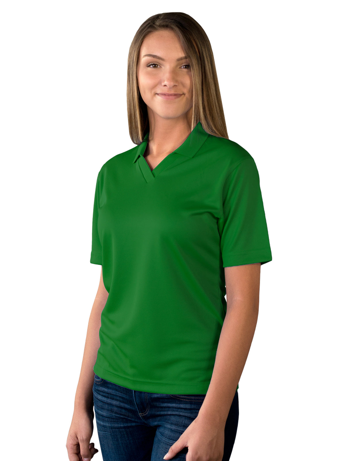Women's Pocketless Wicking V-Neck Polo - BG6219 - Kelly