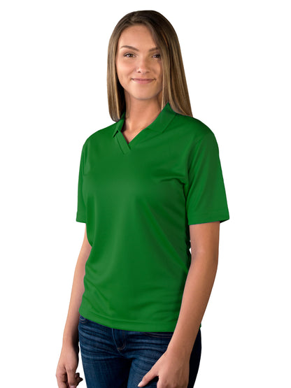 Women's Pocketless Wicking V-Neck Polo - BG6219 - Kelly