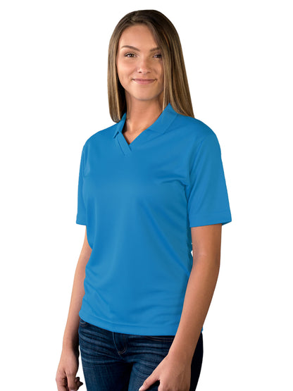 Women's Pocketless Wicking V-Neck Polo - BG6219 - Turquoise