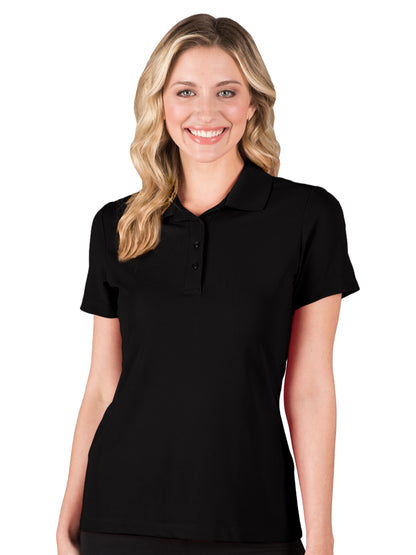 Women's Pocketless Ultra-Lux Polo - BG6231 - Black