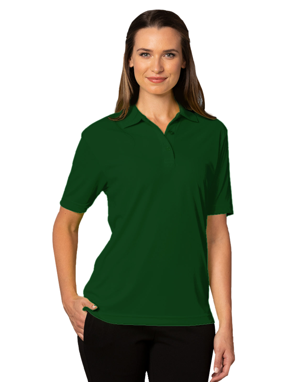 Women's Pocketless Value Wicking Polo - BG6300 - Hunter