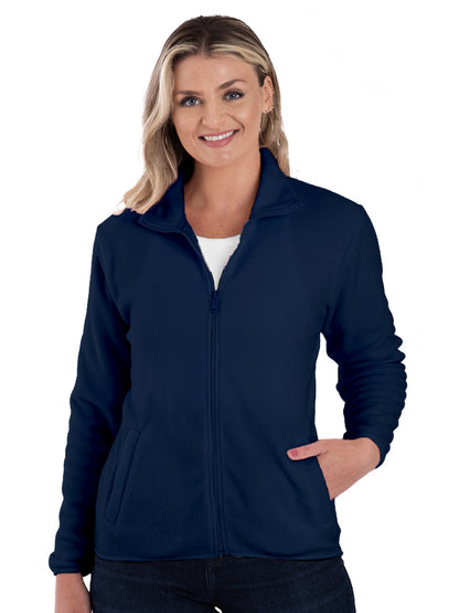 Women's 2-Pocket Micro Fleece Full Zip Jacket - BG6951 - Polar Navy
