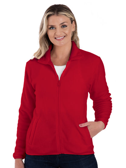 Women's 2-Pocket Micro Fleece Full Zip Jacket - BG6951 - Polar Red