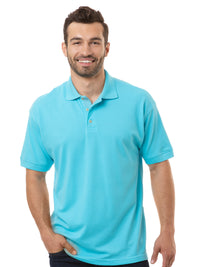 Men's Pocketless Superblend Short Sleeve Polo - BG7204 - Aqua