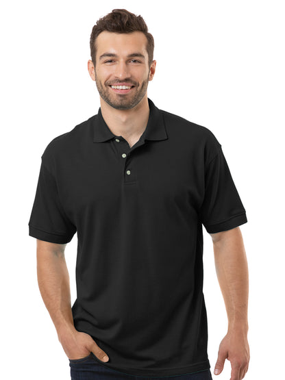 Men's Pocketless Superblend Short Sleeve Polo - BG7204 - Black