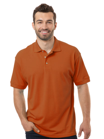 Men's Pocketless Superblend Short Sleeve Polo - BG7204 - Burnt Orange