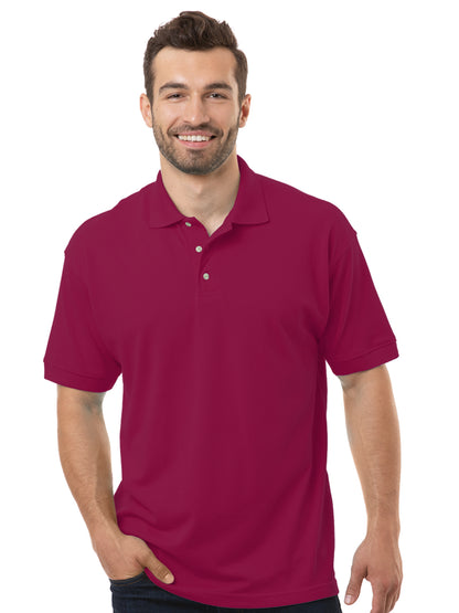 Men's Pocketless Superblend Short Sleeve Polo - BG7204 - Burgundy