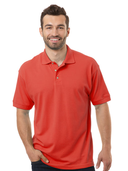 Men's Pocketless Superblend Short Sleeve Polo - BG7204 - Coral