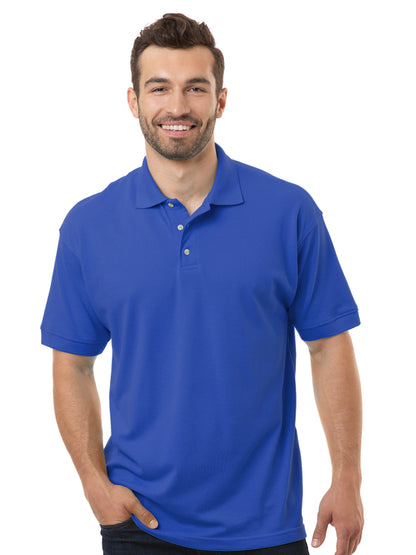 Men's Pocketless Superblend Short Sleeve Polo - BG7204 - French Blue