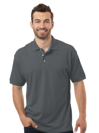 Men's Pocketless Superblend Short Sleeve Polo - BG7204 - Graphite