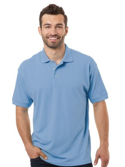 Men's Pocketless Superblend Short Sleeve Polo - BG7204 - Light Blue