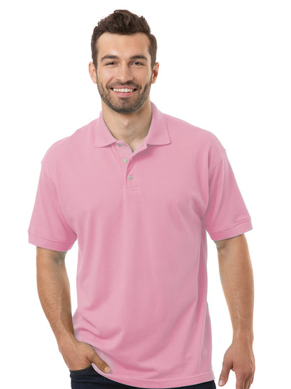 Men's Pocketless Superblend Short Sleeve Polo - BG7204 - Pink