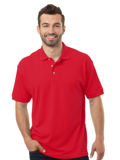 Men's Pocketless Superblend Short Sleeve Polo - BG7204 - Red