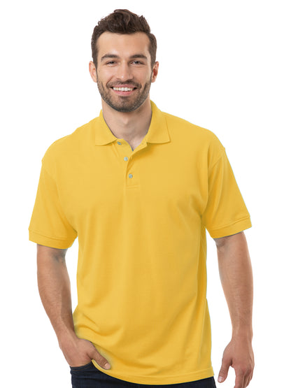 Men's Pocketless Superblend Short Sleeve Polo - BG7204 - Yellow