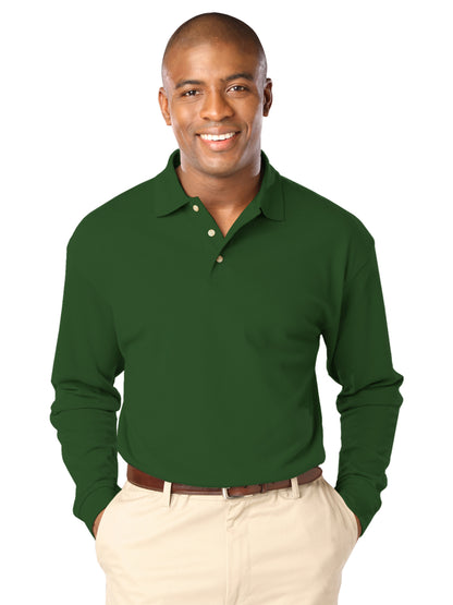 Men's Pocketless Superblend Long Sleeve Polo - BG7207 - Hunter