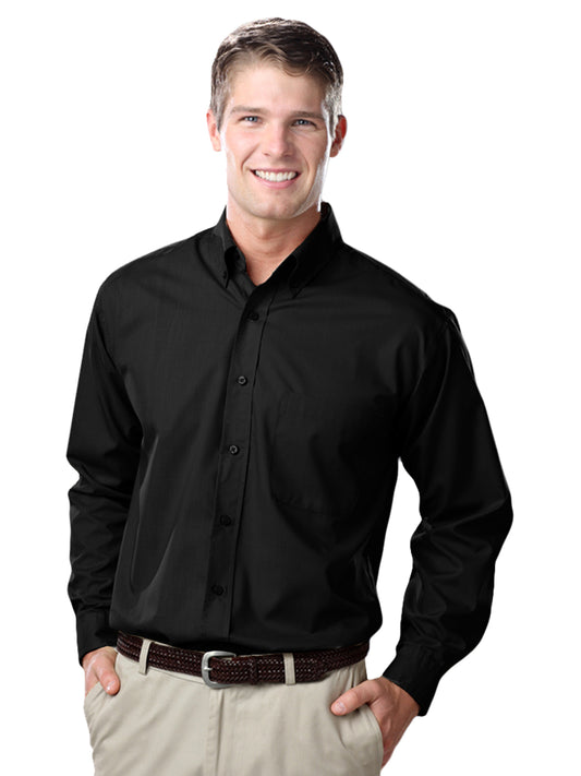 Men's 1-Pocket Value Poplin Shirt - BG7210 - Black