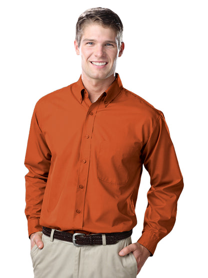 Men's 1-Pocket Value Poplin Shirt - BG7210 - Burnt Orange