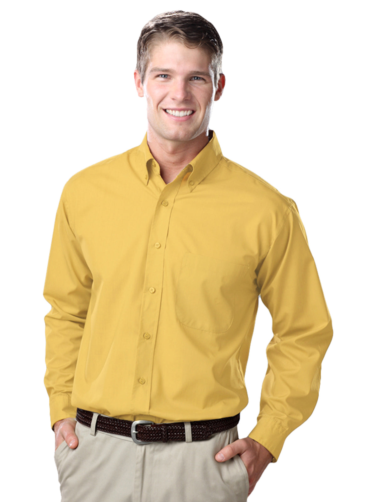 Men's 1-Pocket Value Poplin Shirt - BG7210 - Maize