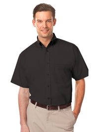 Men's 1-Pocket Short Sleeve Value Poplin Shirt - BG7210S - Black