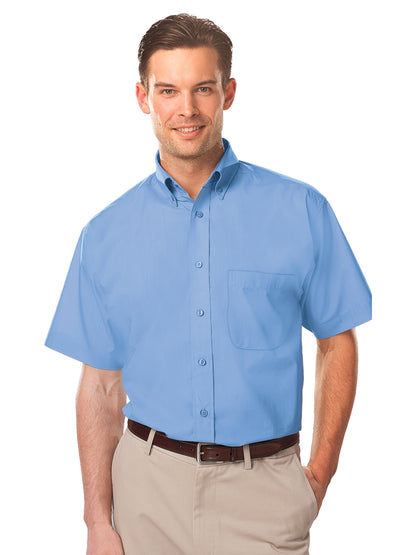 Men's 1-Pocket Short Sleeve Value Poplin Shirt - BG7210S - Light Blue