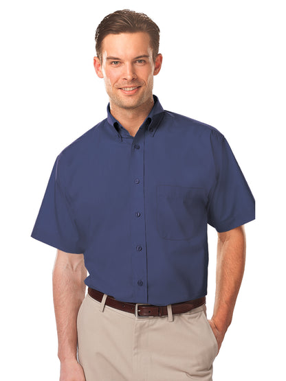 Men's 1-Pocket Short Sleeve Value Poplin Shirt - BG7210S - Navy