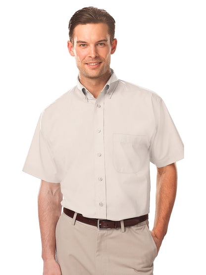 Men's 1-Pocket Short Sleeve Value Poplin Shirt - BG7210S - White