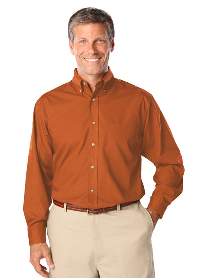 Men's 1-Pocket Superblend Poplin Shirt - BG7216 - Burnt Orange