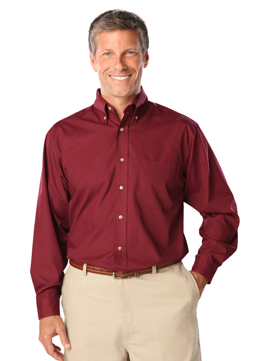 Men's 1-Pocket Superblend Poplin Shirt - BG7216 - Burgundy