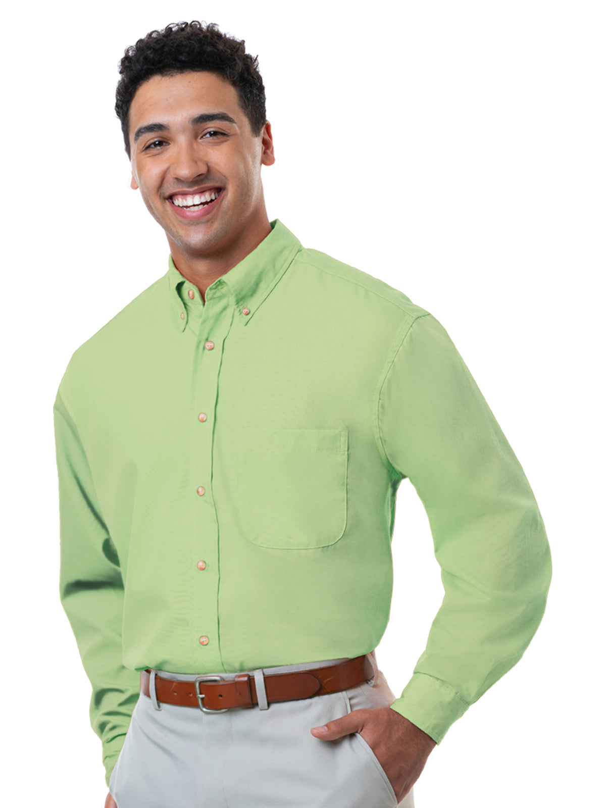 Men's 1-Pocket Superblend Poplin Shirt - BG7216 - Cactus