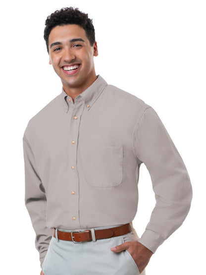 Men's 1-Pocket Superblend Poplin Shirt - BG7216 - Grey