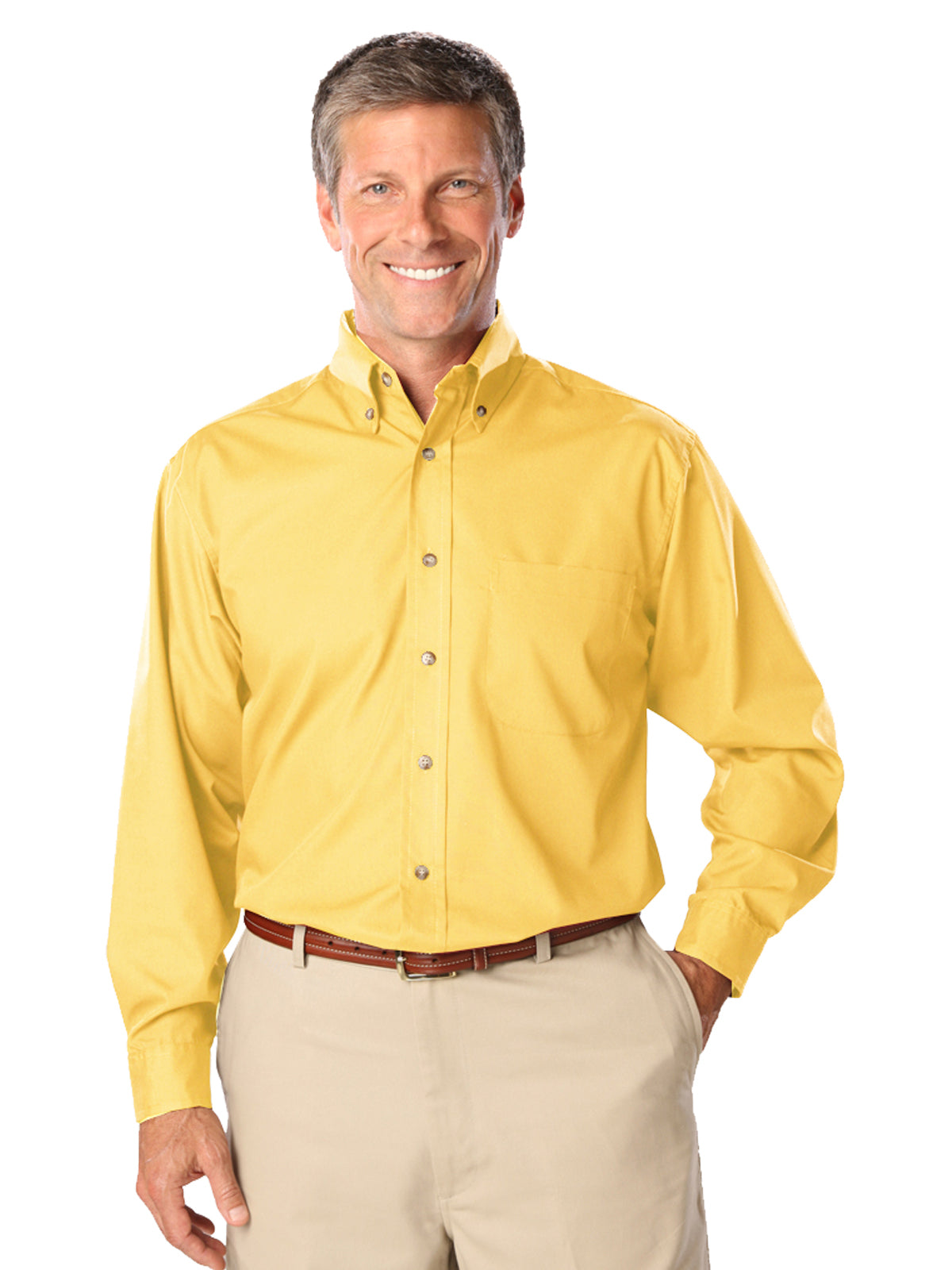 Men's 1-Pocket Superblend Poplin Shirt - BG7216 - Maize