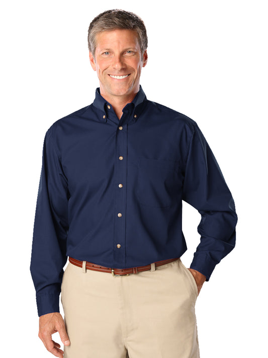 Men's 1-Pocket Superblend Poplin Shirt - BG7216 - Navy