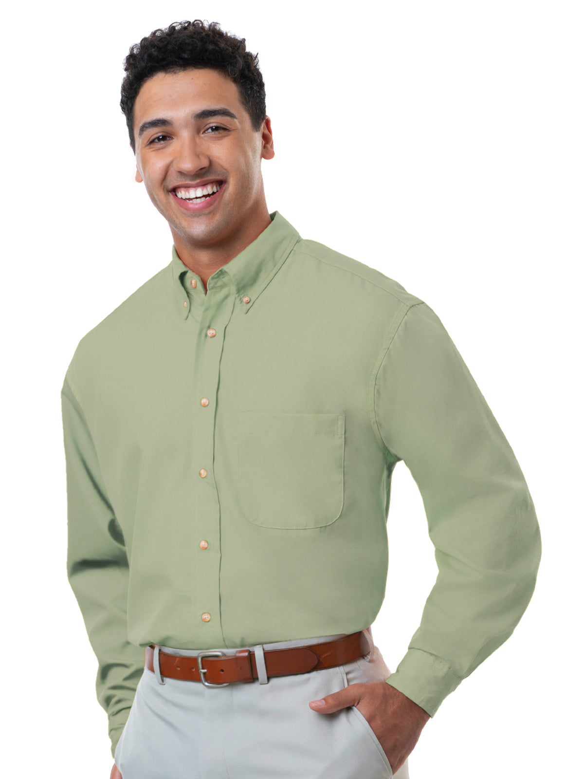 Men's 1-Pocket Superblend Poplin Shirt - BG7216 - Sage